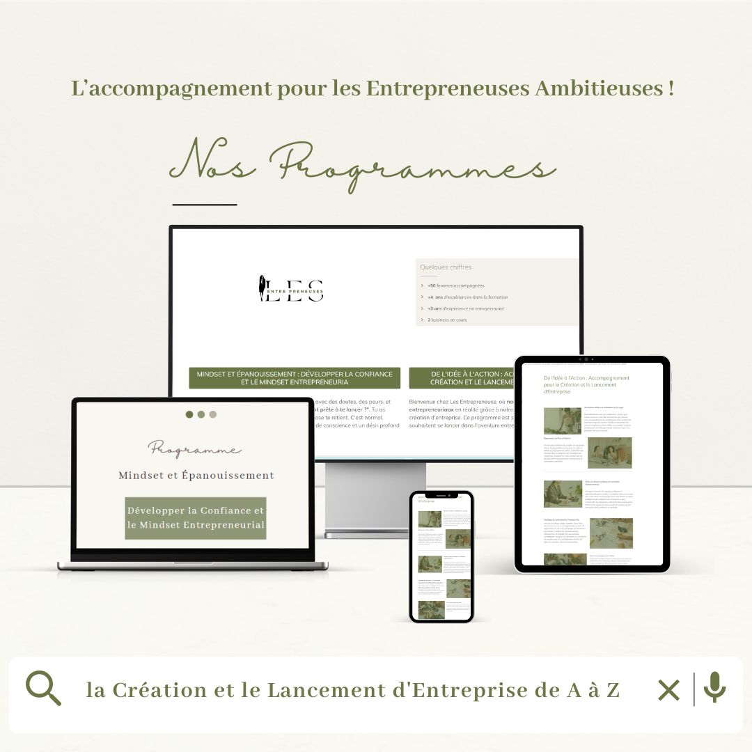 Programme accompagnement la Création et le Lancement d'Entreprise de A à Z entrepreneuses